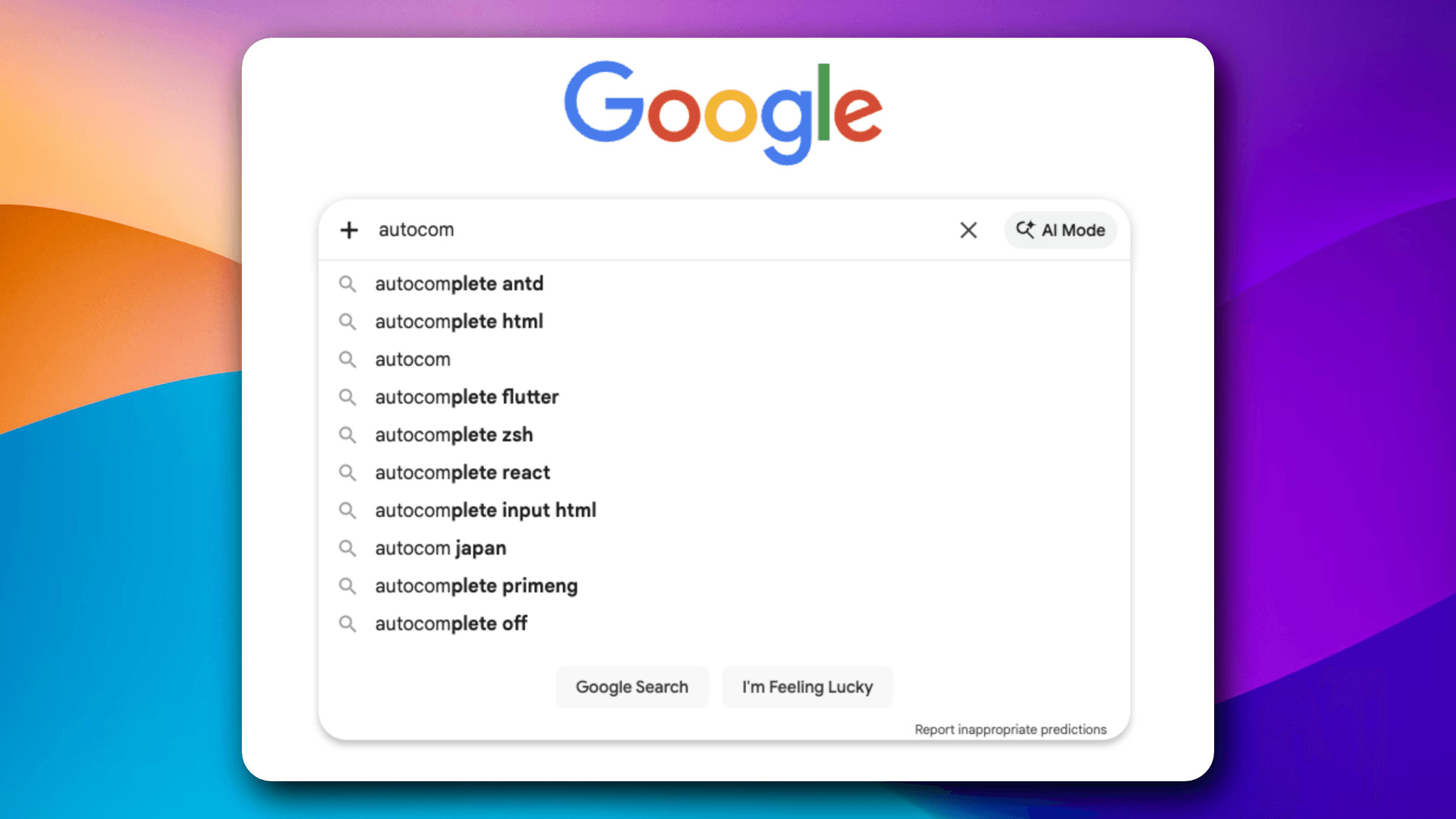 Design Autocomplete Component